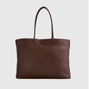 Italian Leather Handwoven Tote